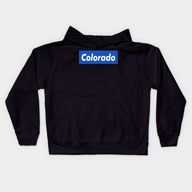 Colorado Box Logo Kids Hoodie by ART BY IIPRATMO